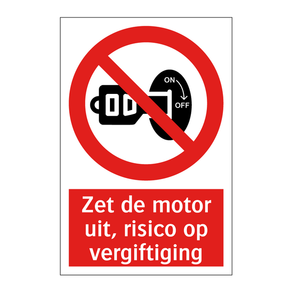 Zet de motor uit, risico op vergiftiging