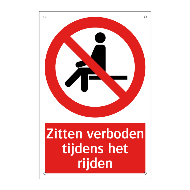 Zitten verboden tijdens het rijden