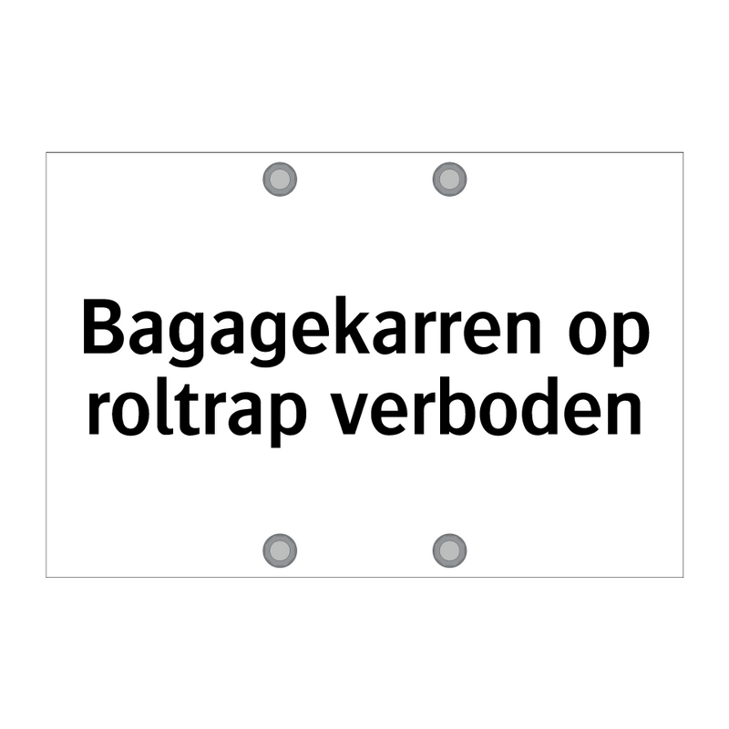 Bagagekarren op roltrap verboden