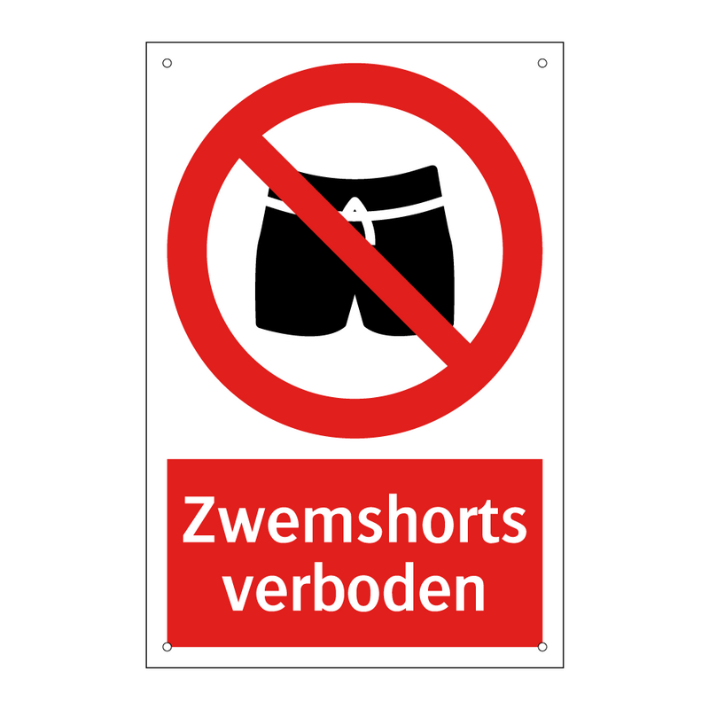 Zwemshorts verboden