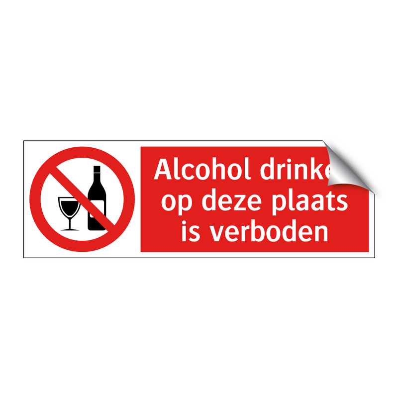 Alcohol drinken op deze plaats is verboden