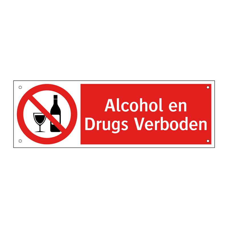 Alcohol en Drugs Verboden