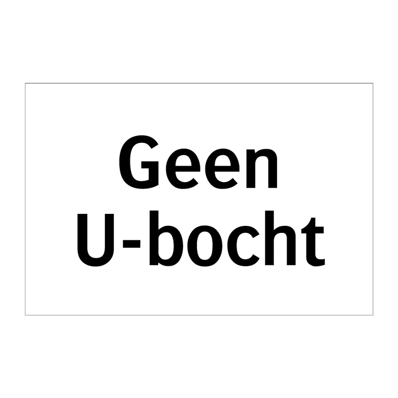 Geen U-bocht