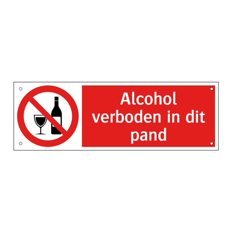 Alcohol verboden in dit pand