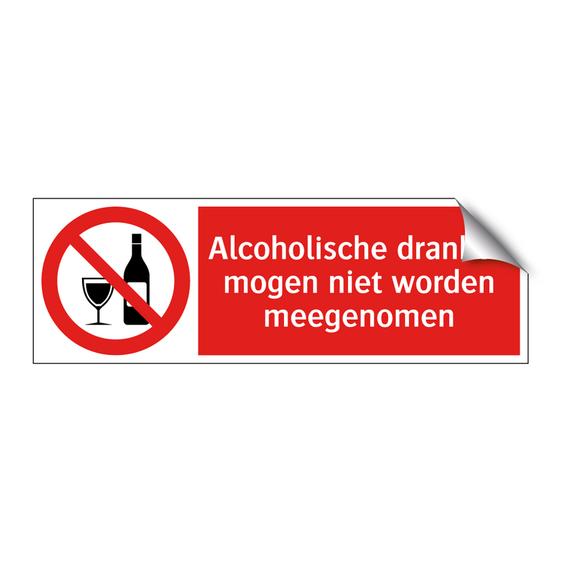 Alcoholische dranken mogen niet worden meegenomen