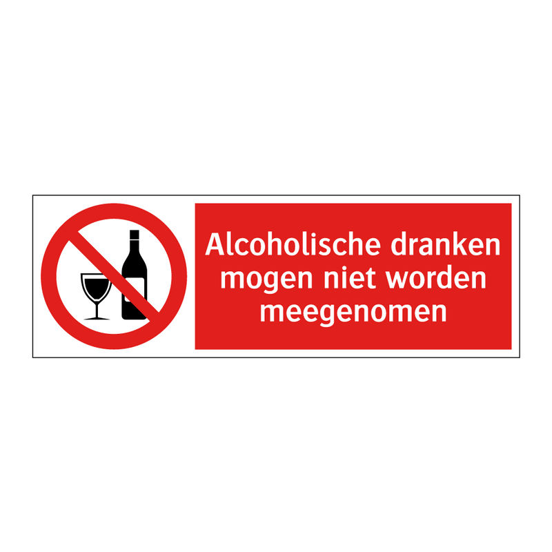 Alcoholische dranken mogen niet worden meegenomen