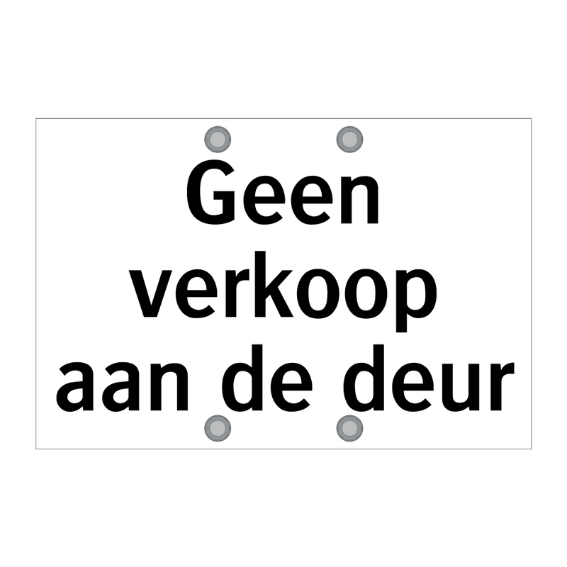 Geen verkoop aan de deur