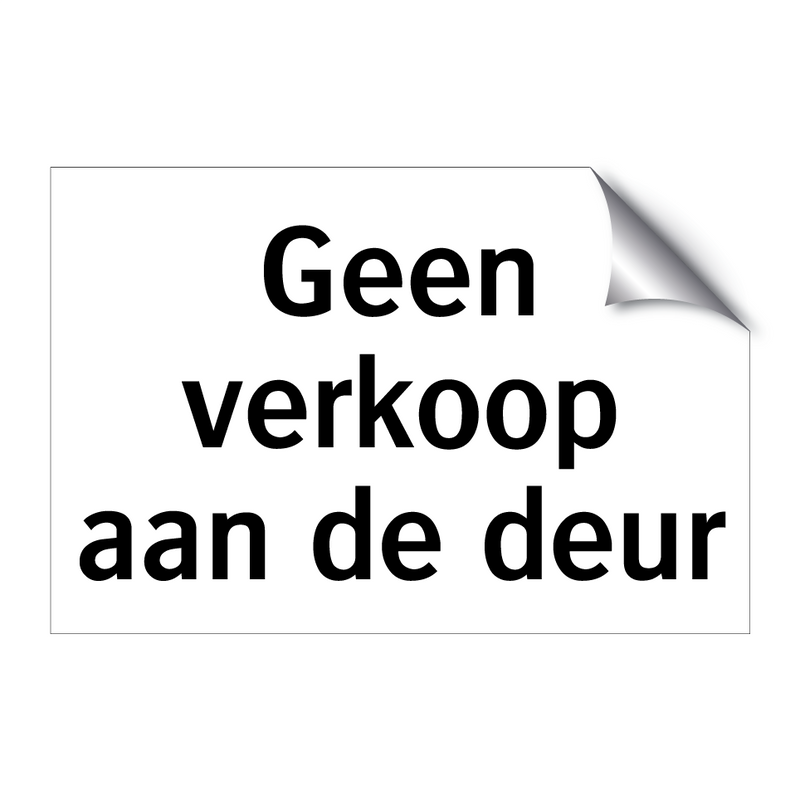 Geen verkoop aan de deur