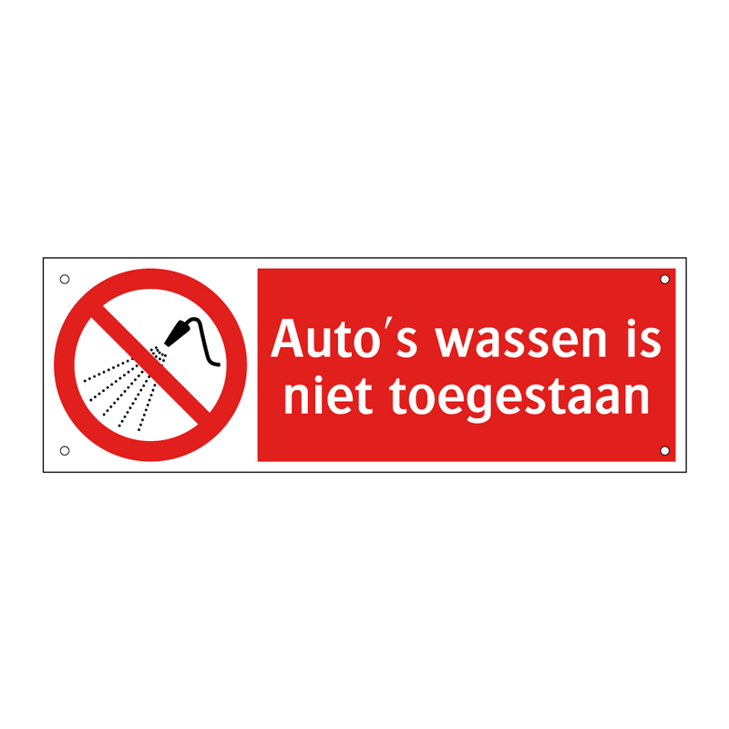 Auto's wassen is niet toegestaan