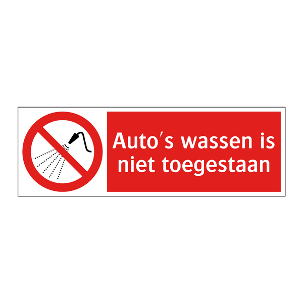 Auto's wassen is niet toegestaan