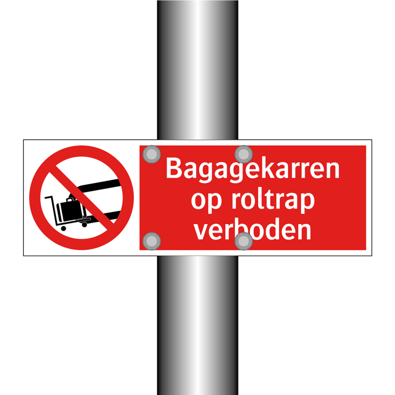 Bagagekarren op roltrap verboden