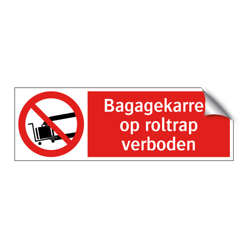 Bagagekarren op roltrap verboden