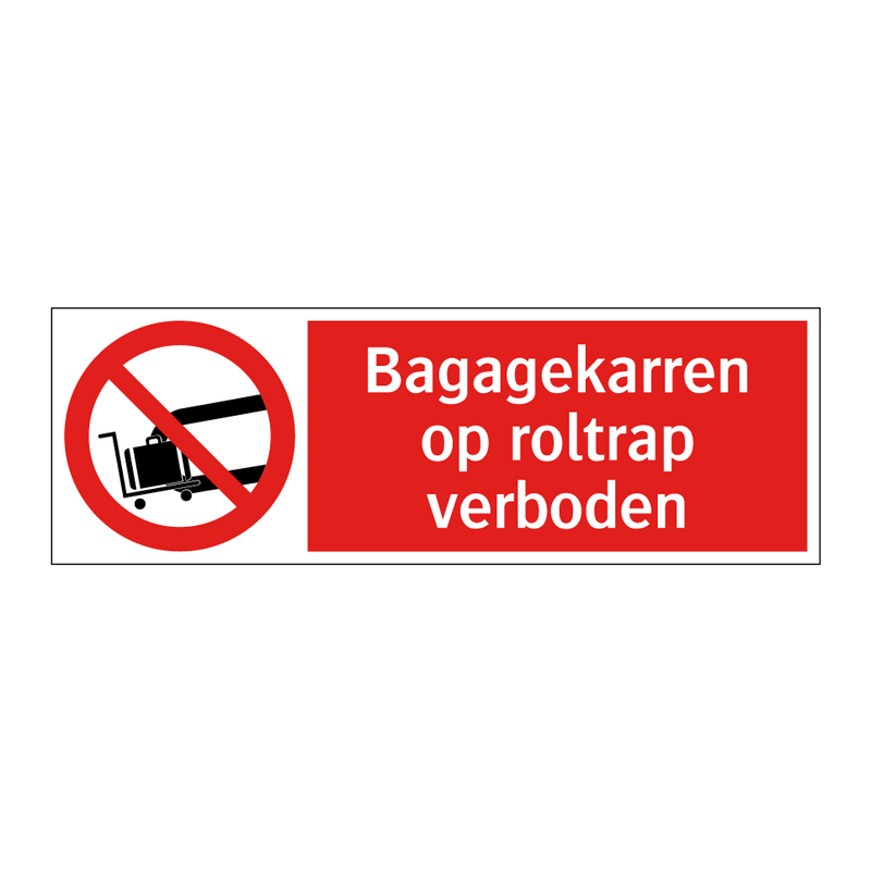 Bagagekarren op roltrap verboden