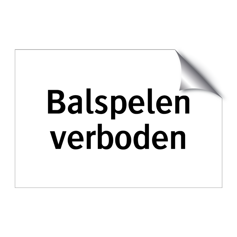 Balspelen verboden