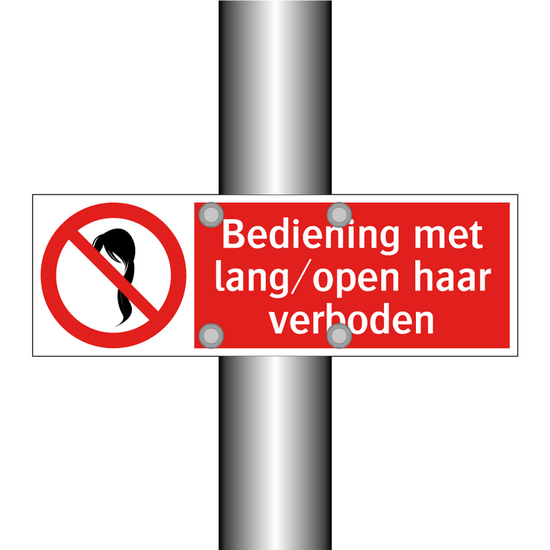 Bediening met lang/open haar verboden