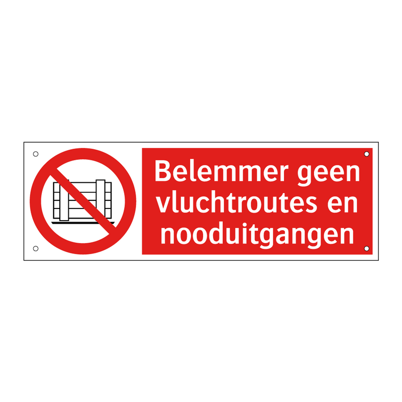 Belemmer geen vluchtroutes en nooduitgangen