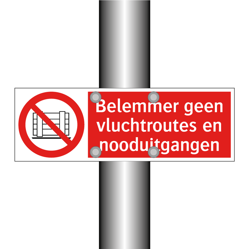 Belemmer geen vluchtroutes en nooduitgangen