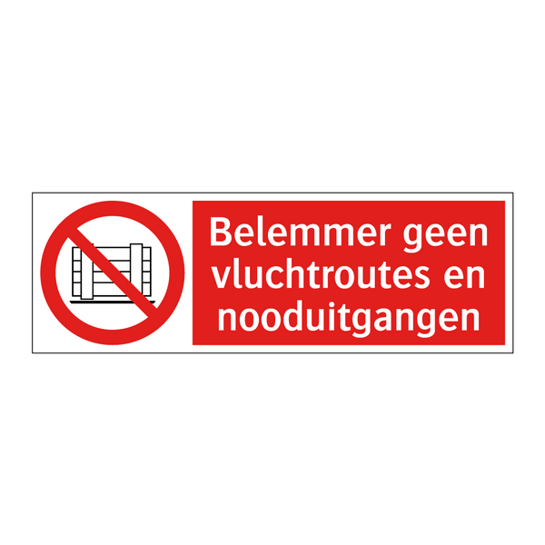 Belemmer geen vluchtroutes en nooduitgangen