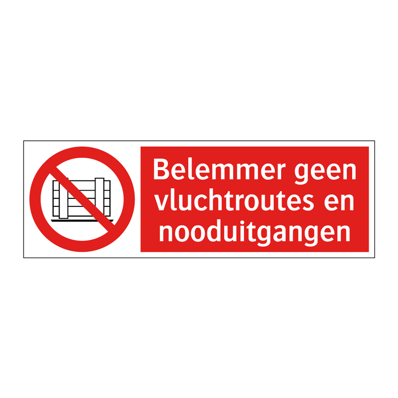 Belemmer geen vluchtroutes en nooduitgangen