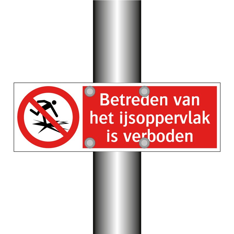 Betreden van het ijsoppervlak is verboden