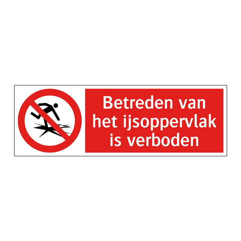 Betreden van het ijsoppervlak is verboden