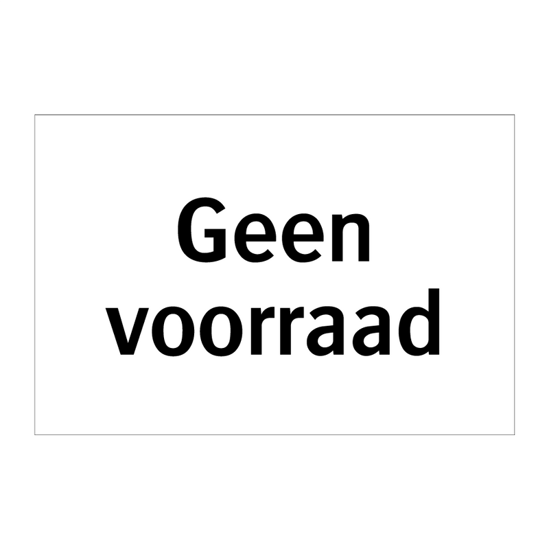 Geen voorraad