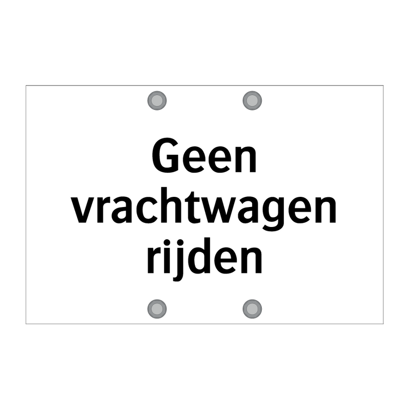 Geen vrachtwagen rijden