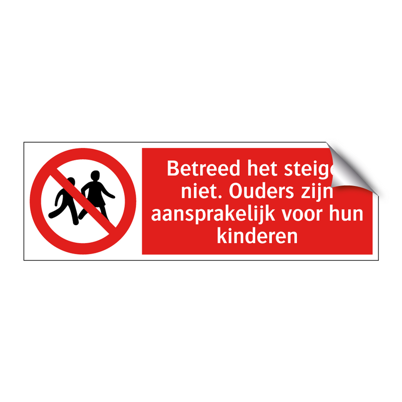 Betreed het steiger niet. Ouders zijn aansprakelijk voor hun kinderen