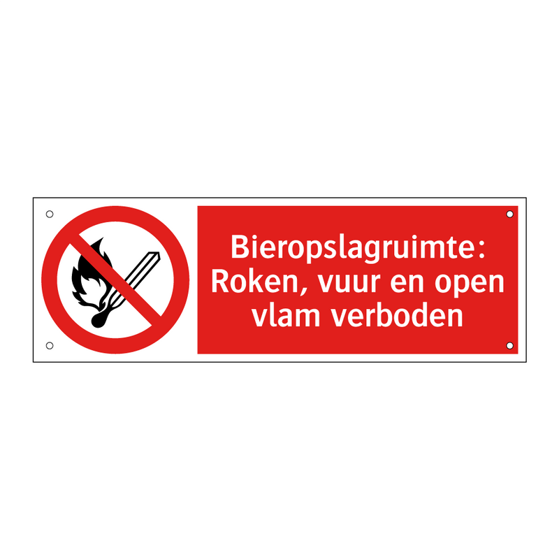 Bieropslagruimte: Roken, vuur en open vlam verboden