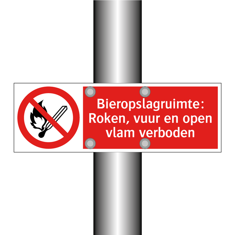 Bieropslagruimte: Roken, vuur en open vlam verboden