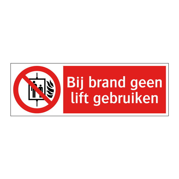 Bij brand geen lift gebruiken