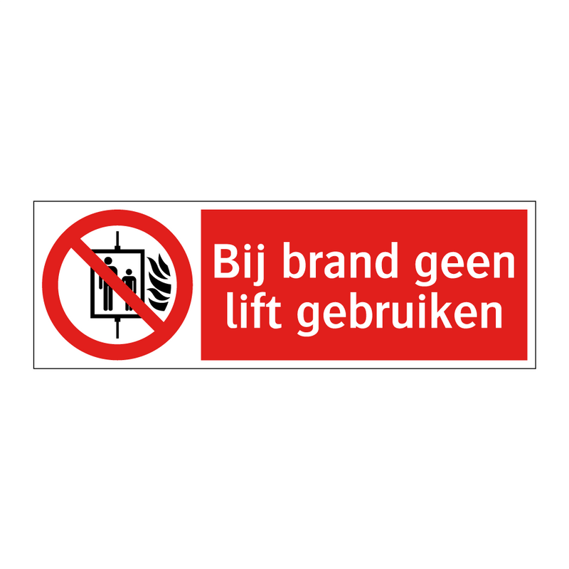 Bij brand geen lift gebruiken