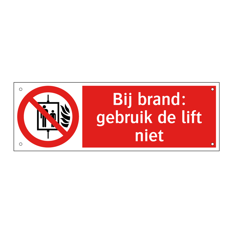 Bij brand: gebruik de lift niet