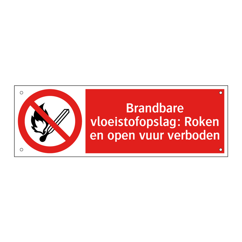 Brandbare vloeistofopslag: Roken en open vuur verboden