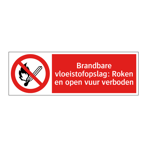 Brandbare vloeistofopslag: Roken en open vuur verboden