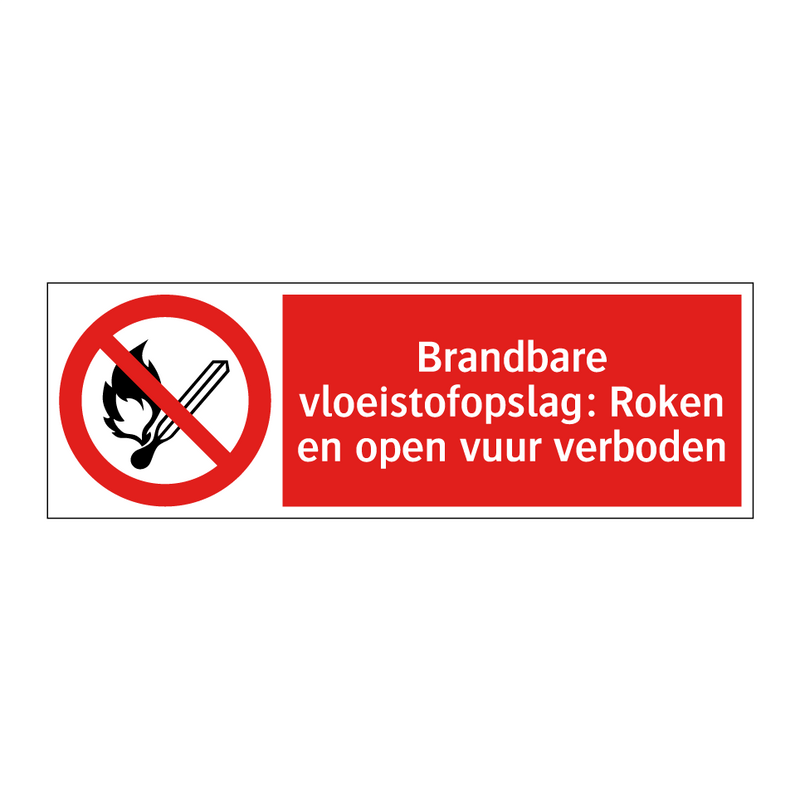 Brandbare vloeistofopslag: Roken en open vuur verboden