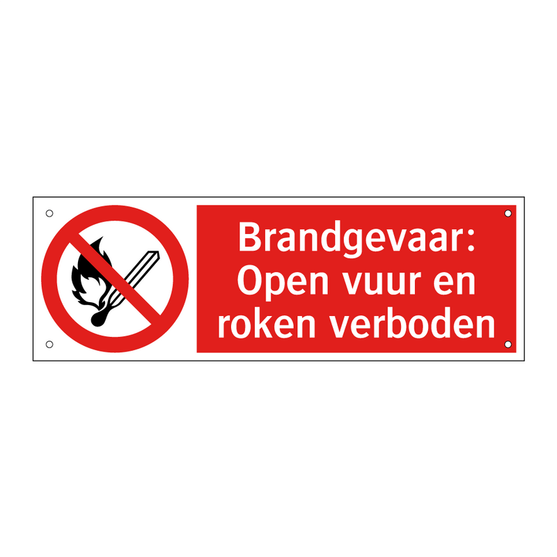 Brandgevaar: Open vuur en roken verboden