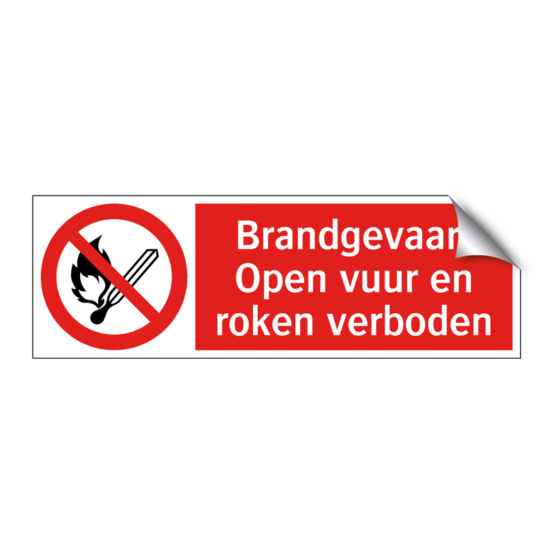 Brandgevaar: Open vuur en roken verboden