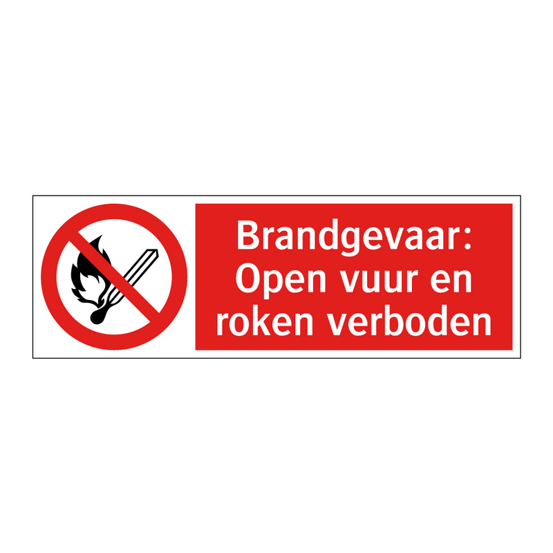 Brandgevaar: Open vuur en roken verboden