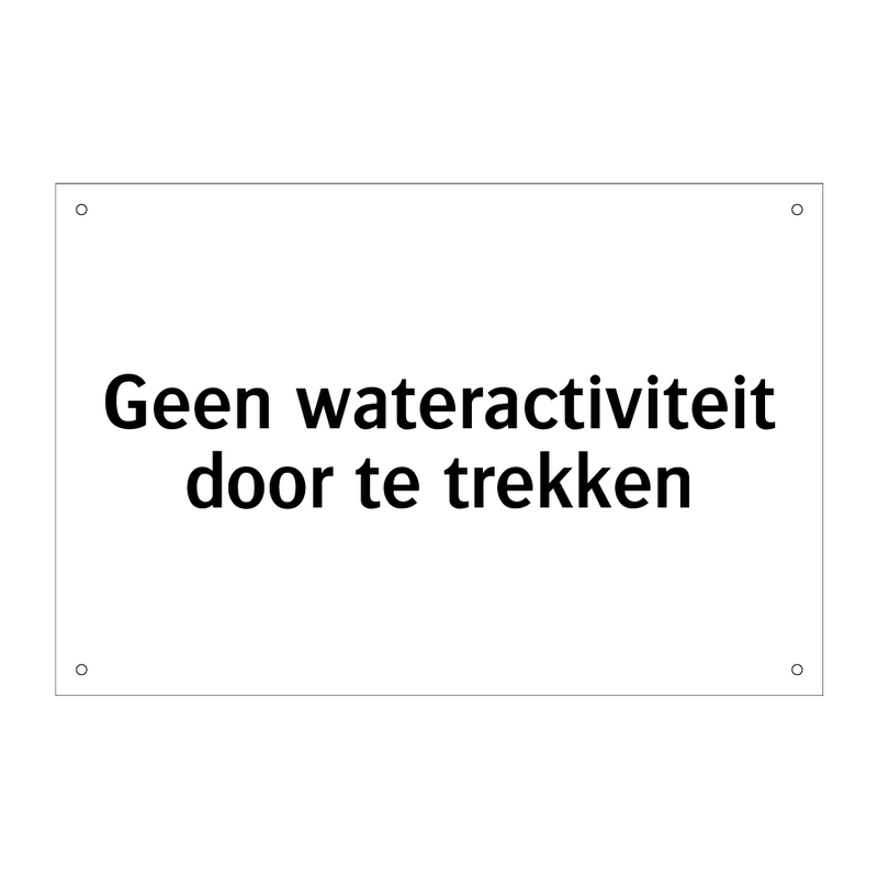 Geen wateractiviteit door te trekken