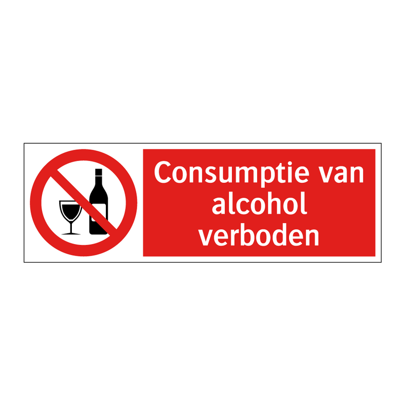 Consumptie van alcohol verboden