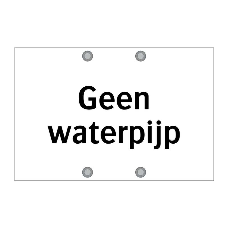 Geen waterpijp