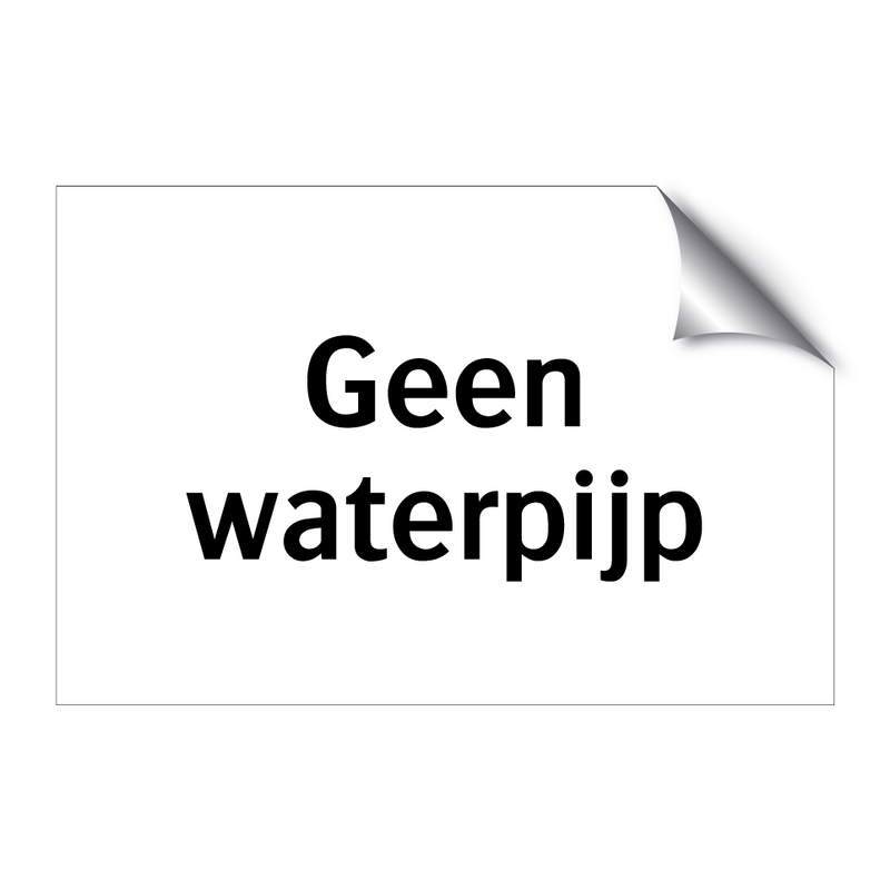 Geen waterpijp