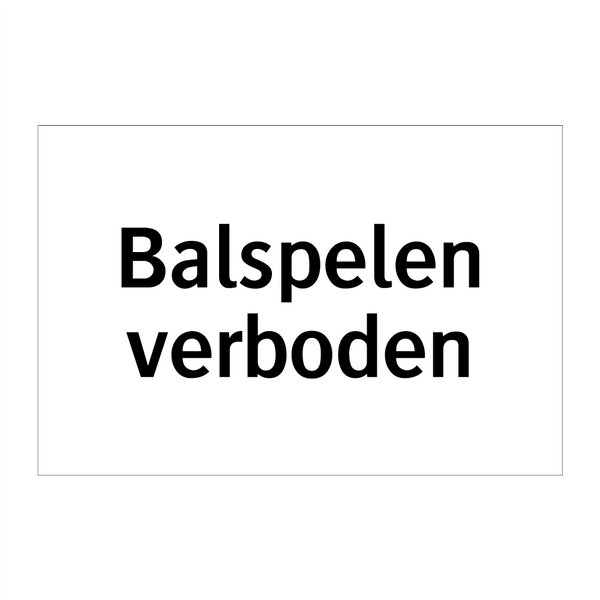 Balspelen verboden