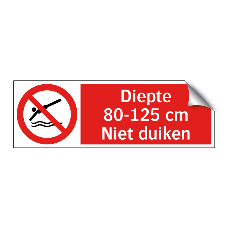 Diepte 80-125 cm. Niet duiken