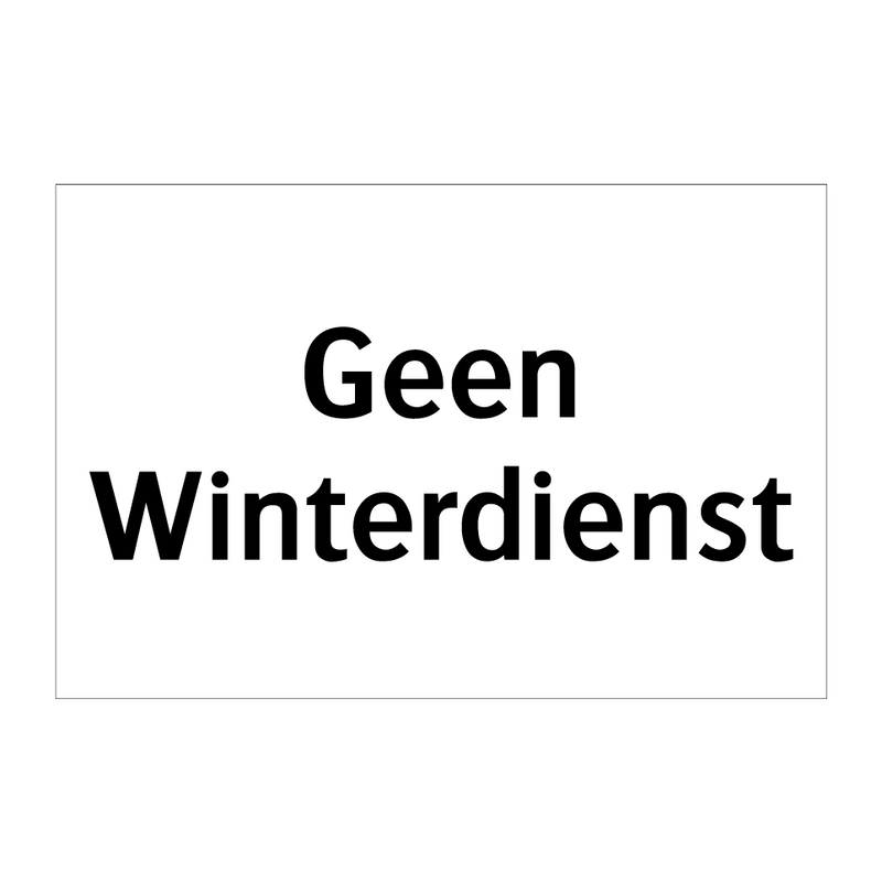 Geen Winterdienst