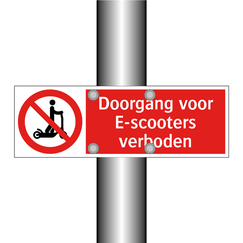 Doorgang voor E-scooters verboden