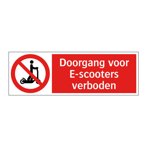 Doorgang voor E-scooters verboden