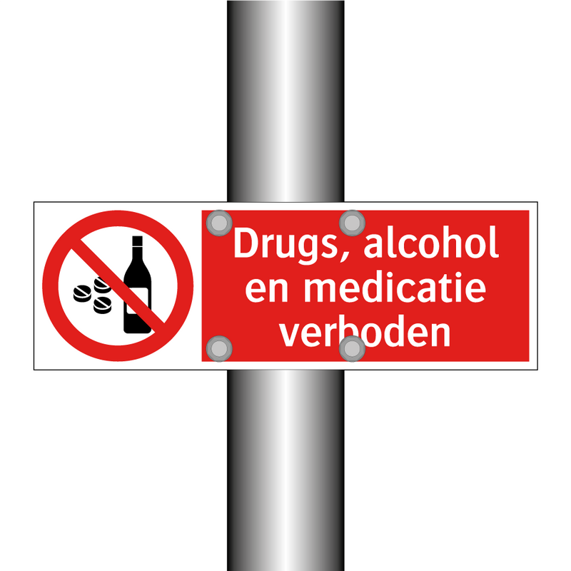 Drugs, alcohol en medicatie verboden