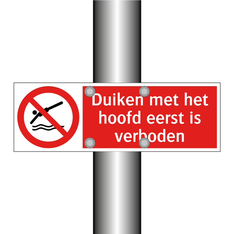 Duiken met het hoofd eerst is verboden